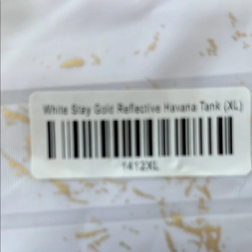 ZYIA White Stay Gold Reflective Women's Tank Top NWT - Picture 4 of 6